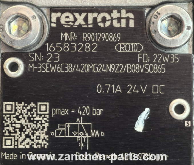 Rexroth R901290869 Poppet Directional Valve M-3SEW6C38/420MG24N9Z2/B08VSO865